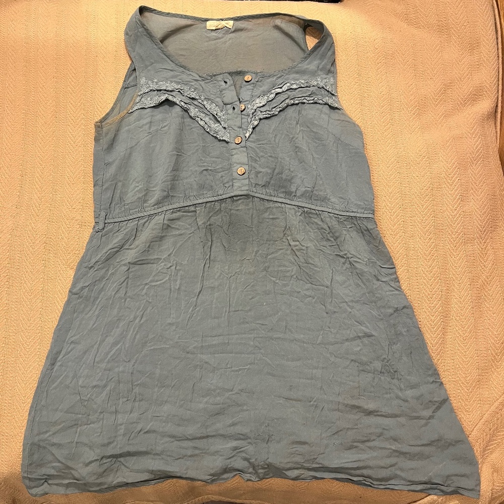 Vintage aqua sheer doll tank top